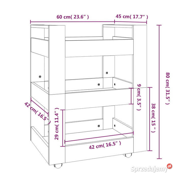 Wózek kuchenny czarny 60x45x80 materiał Warszawa sprzedam