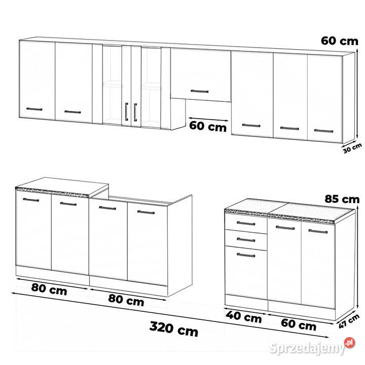 Meble Kuchenne Drewniane Kuchnia Jowita 32m 47cm Elbląg