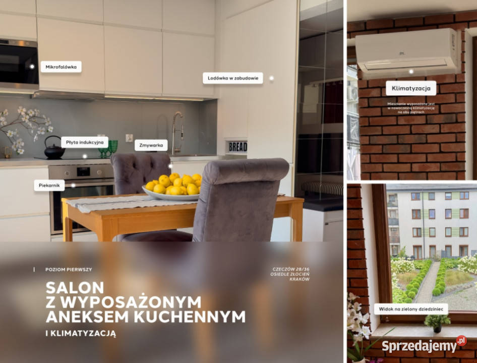 Wyjątkowe dwupoziomowe mieszkanie z klimatyzacją internet Kraków