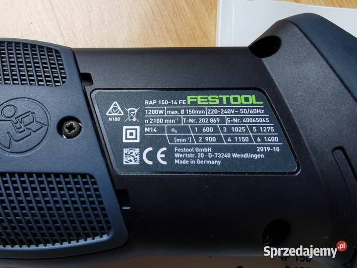 Festool Polerka rotacyjna SHINEX RAP 15014 FE lubuskie Gorzów Wielkopolski