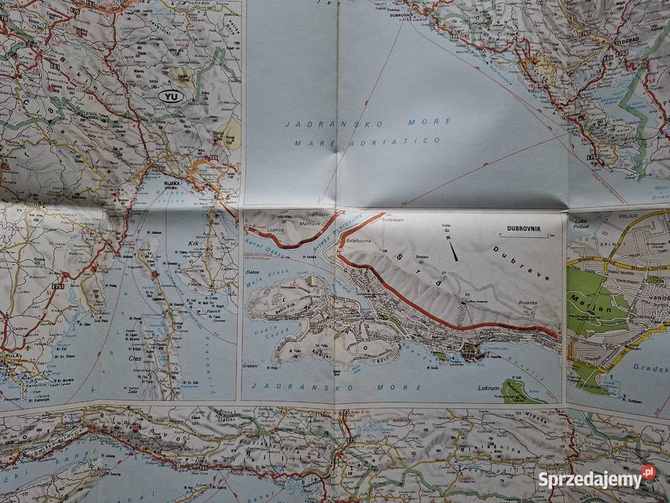 Jugosławia Yugoslavia roas map 1850 000 Kraków