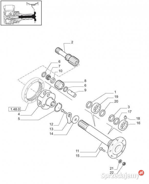 Holland T6010 T6090 T6070 Wałek zębaty 5157671 Pozostałe Jastrzębniki