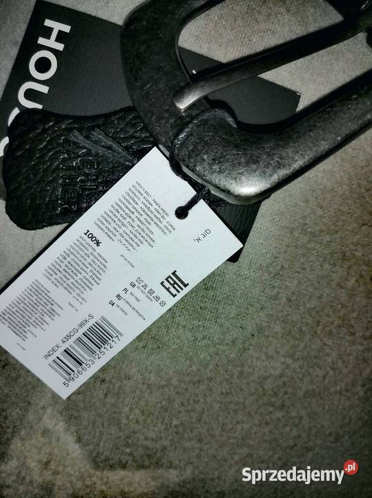 Nowy z metką SKÓRZANY pasek Z metalowymi