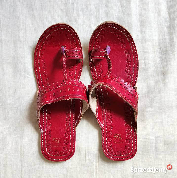 KOHRD2 Skórzane japonki kohalpuri 40 czerwone skóra zachodniopomorskie Szczecin