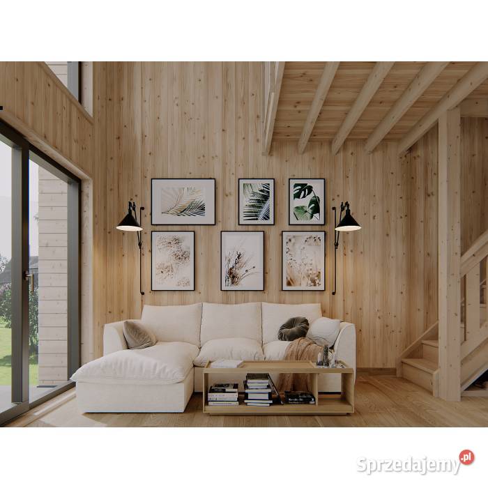 Drewniany domek szkieletowy z antresolą 25 m2 Domki drewniane warmińsko-mazurskie Mrągowo