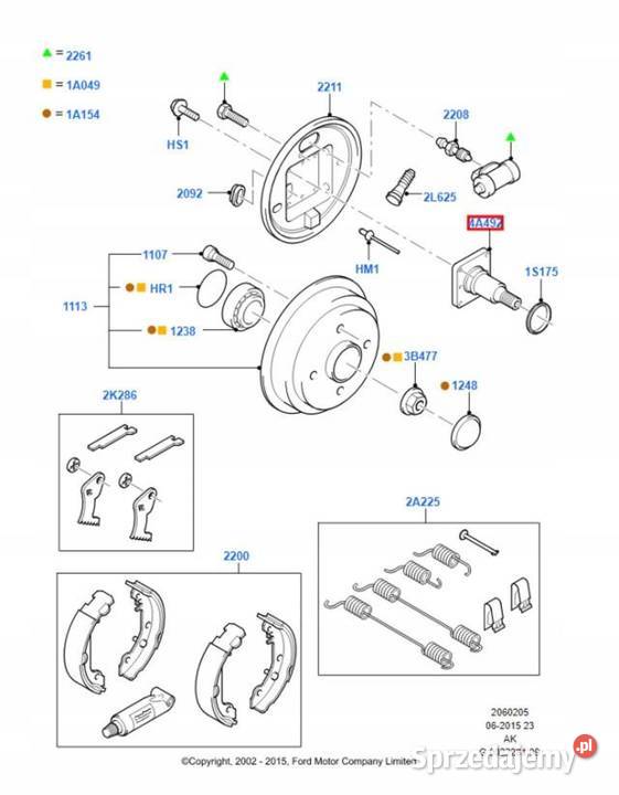 WAŁEK HAMULCA TYŁ BEZ ABS FORD FOCUS 4186875 osobowe sprzedam