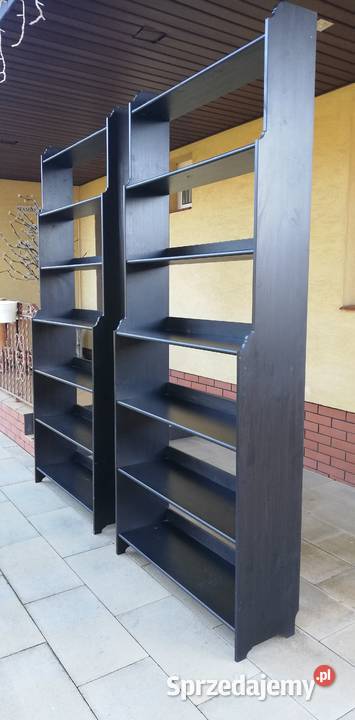 Regał drewniany wenge półki szafka na książki Leksvik Ikea