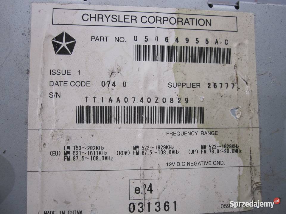 JEEP PATRIOT 10r Radio cd mp3 dvd fabryczne Kielce