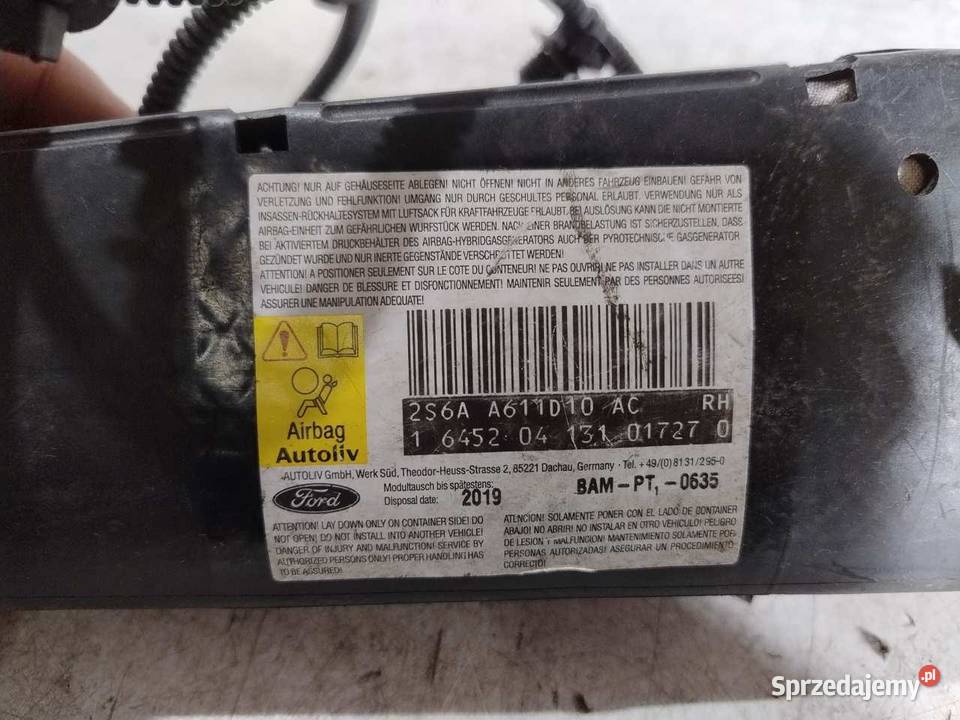 AIRBAG PODUSZKA FOTEL PRAWY PRZÓD FIESTA MK6 osobowe wielkopolskie