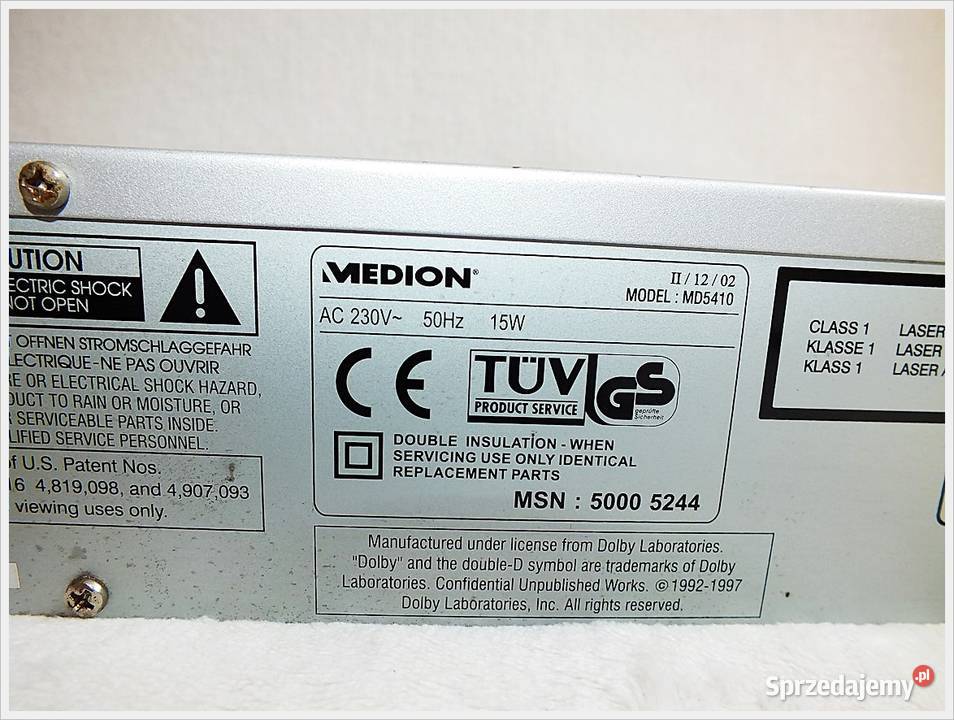DVD Medion MD5410 DVD CD MP3 Niesprawne