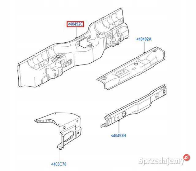 PAS TYLNY 1450x280x180mm FORD TRANSIT CONNECT