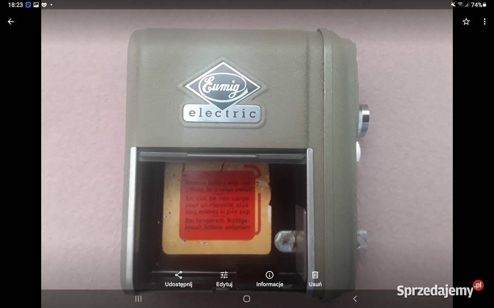 Eumig Electric kamera kolekcjonerska Siemiatycze sprzedam
