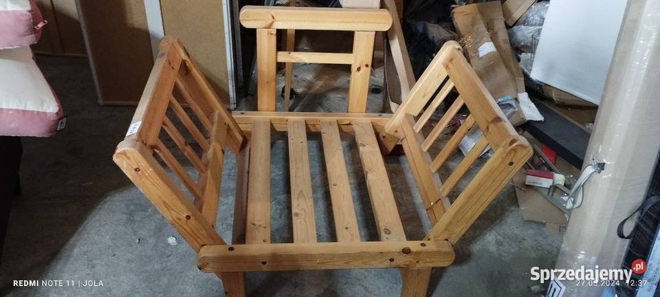 Leżanka sosnowa fotel 2w1