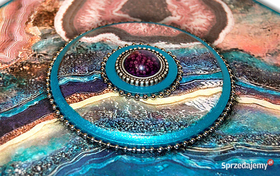 duża SZKATUŁKA drewniana AGAT SILVER 22x22 Dekoracje i ozdoby Bydgoszcz