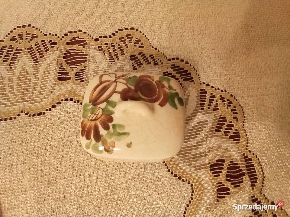 Mała maselnica pudełko porcelanowe z kwiatami Warszawa