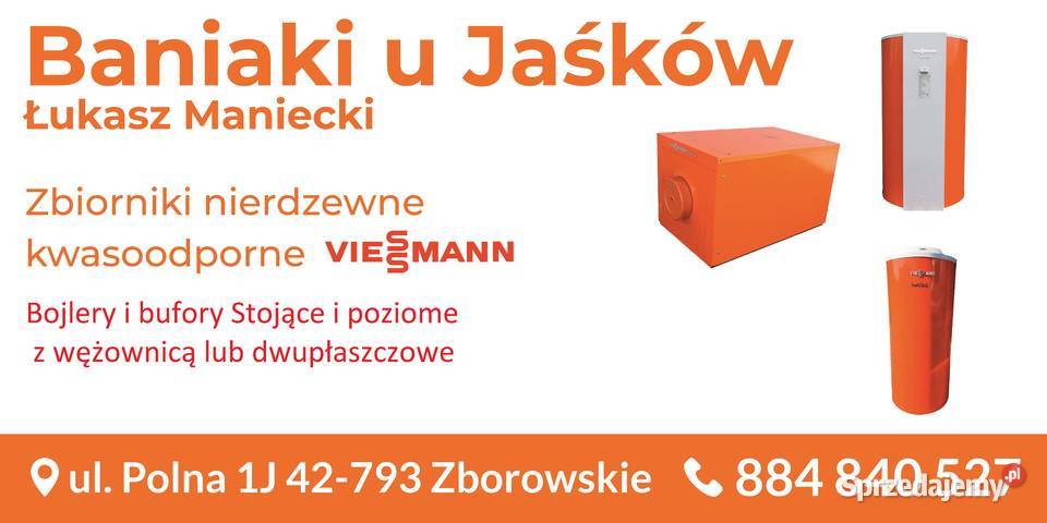 Bojler nierdzewny Viessmann 200l poziomy Zborowskie