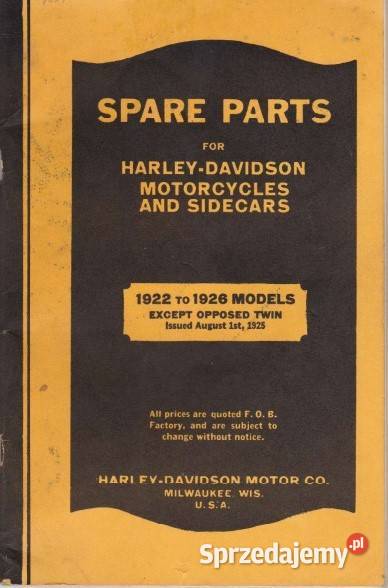 Harley Davidson Spares 1922 - 1926