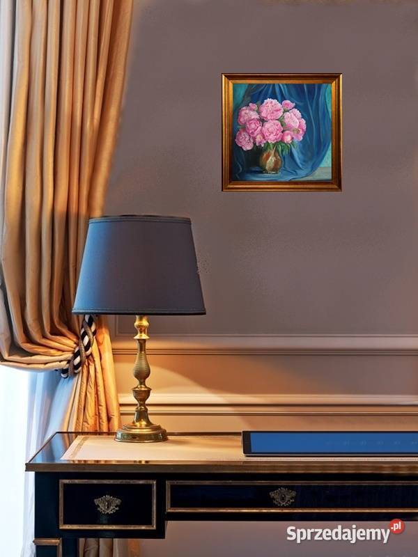 Obraz olejny Piwonie w wazonie Dekoracje i ozdoby Lublin
