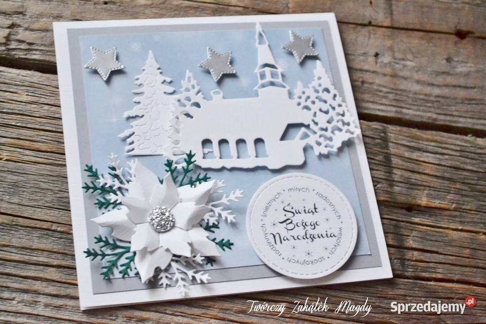 Kartka świąteczna na Boże Narodzenie kościółek Słupsk