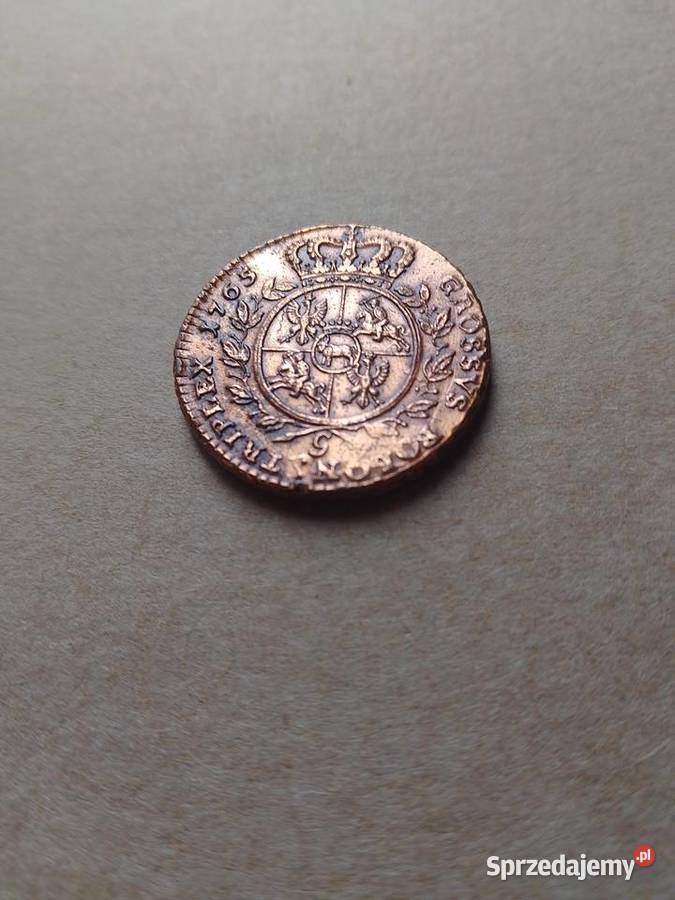 Trojak trzy grosze Zbrojarz 1765r ekstremalnie Złotoryja sprzedam