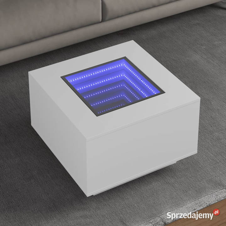 Stolik kawowy z LED biały 60x60x40 WM847567 Warszawa sprzedam