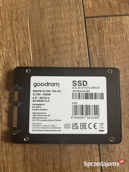Dysk SSD 120GB SATA III 6Gbs NOWY Mieścisko