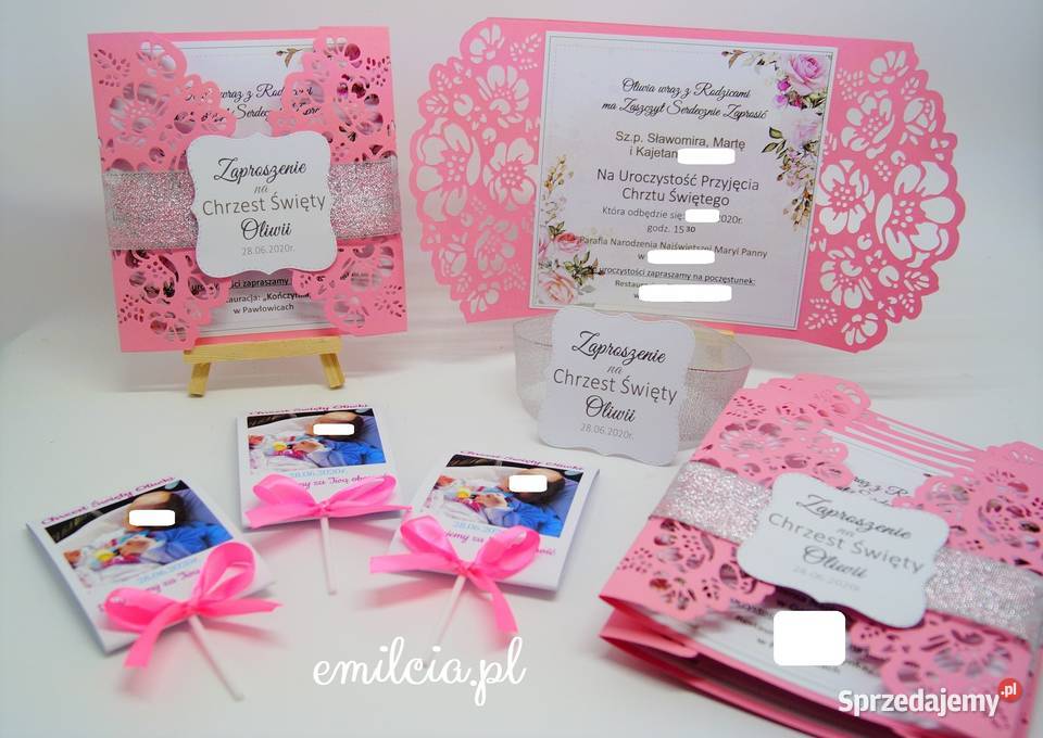 Zaproszenia ażurowe Ślub Komunia Chrzest Koperta Zielona Góra sprzedam