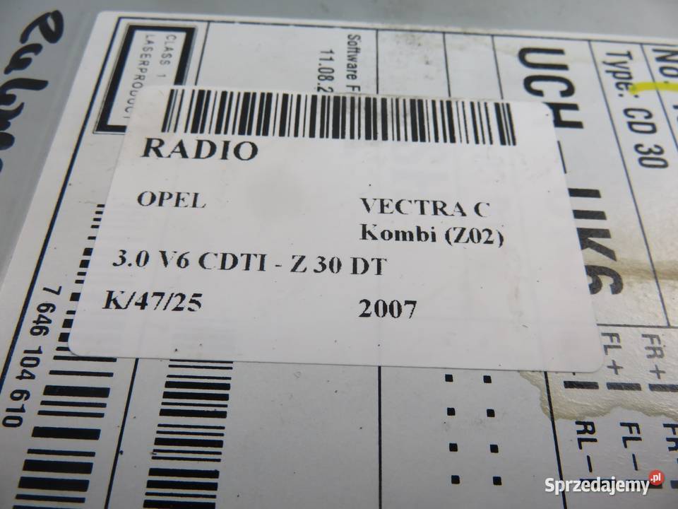 RADIO OPEL VECTRA C Kombi Z02 13233929 24461295 sprzedam