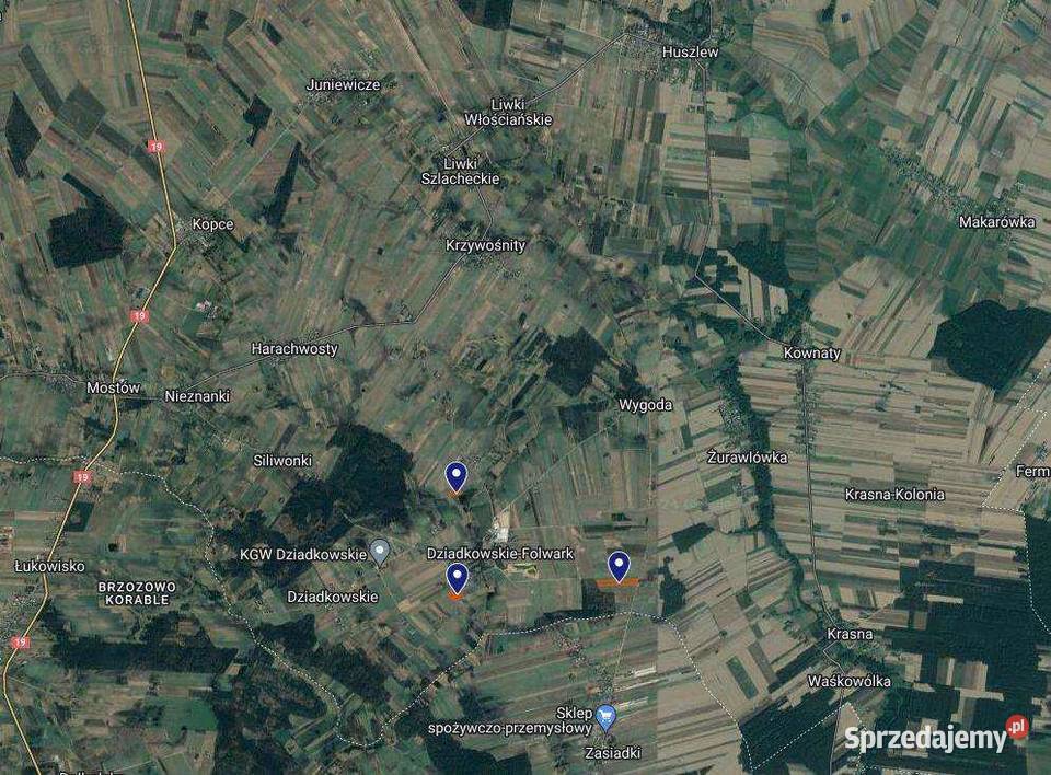 Niezabudowana nieruchomość rolna łączna pow mazowieckie Dziadkowskie-Folwark