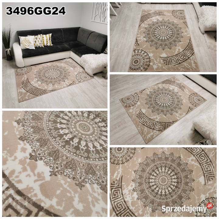 DYWAN 140X200 IDEA FOLK BEŻ GĘSTY WŁOS Białystok