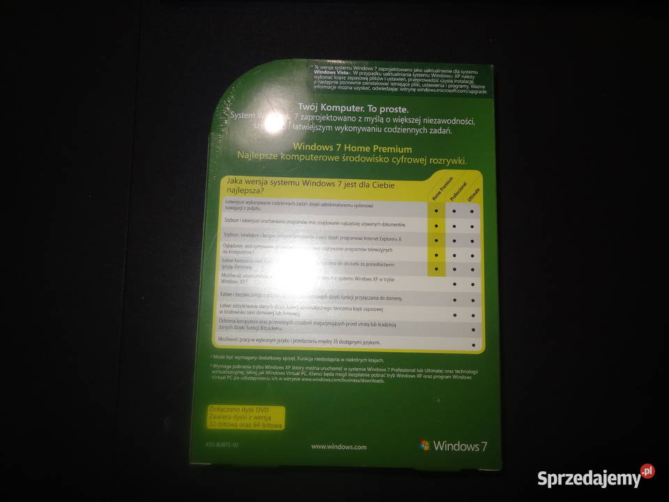 ORYGINALNY Windows 7 Home Premium BOX 3264 BIT Poznań