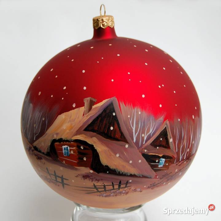 Bombka szklana ręcznie malowana 15 pejzaż wielokolorowy Lublin sprzedam