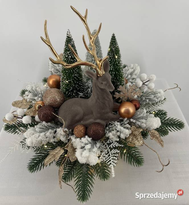 Elegancki świąteczny stroik z jeleniem i śląskie sprzedam