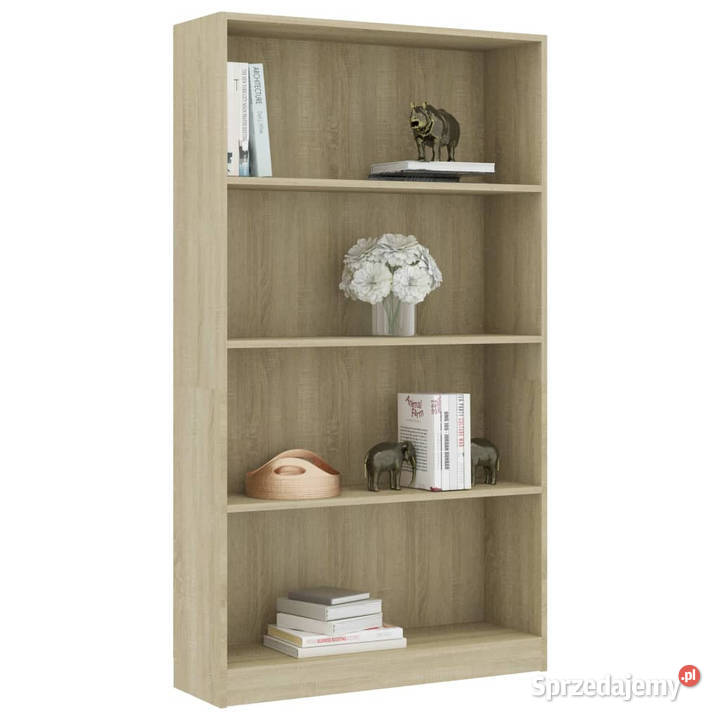 4poziomowy regał na książki dąb sonoma 80x24x142 Regały mazowieckie Warszawa