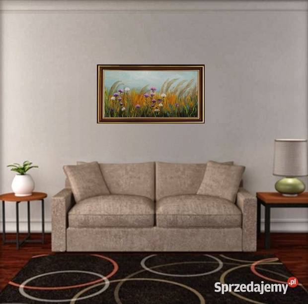 Obraz olejny Łączka z ostami sprzedam