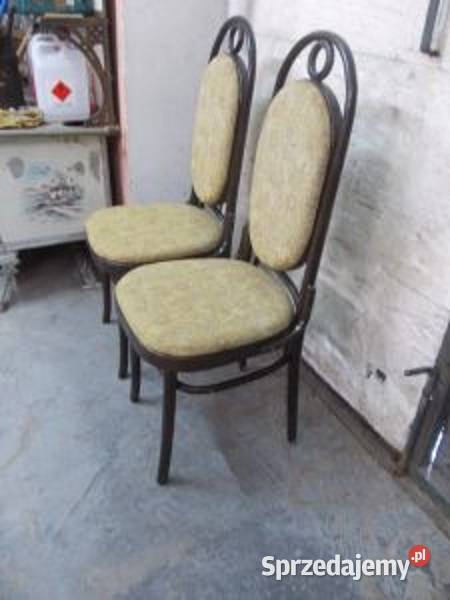 Stare drewniane krzesła gięte 2 PRL vintage śląskie Bielsko-Biała