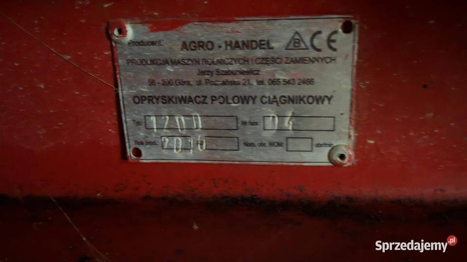 Opryskiwacz Polowy Ciagnikowy 1200l nieuszkodzony Bychawa sprzedam