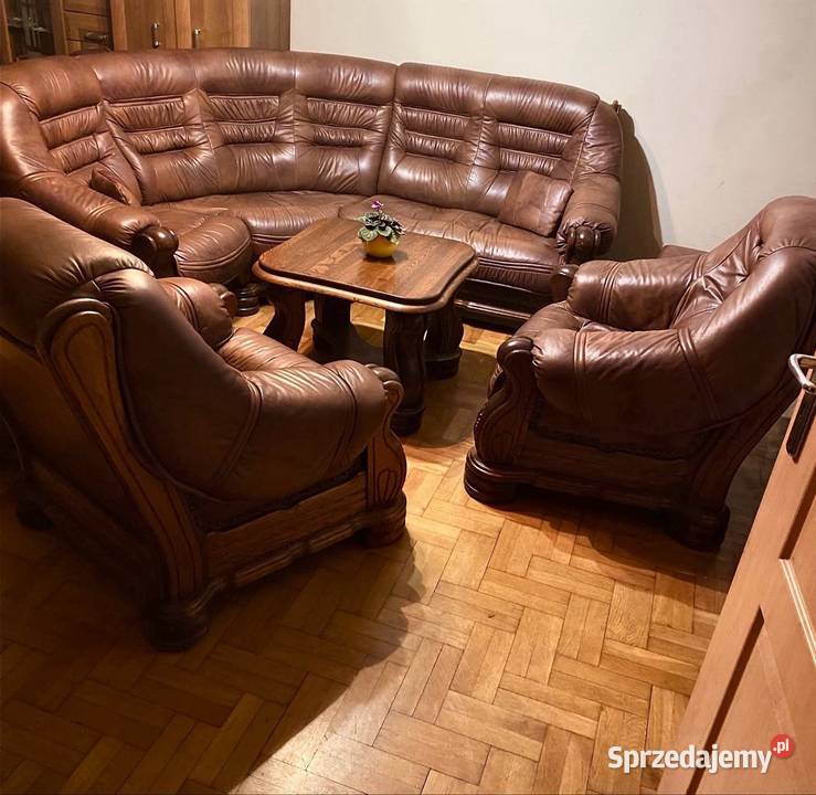 Zestaw Kler drewno dąb skóra Dębowo skórzany Opole