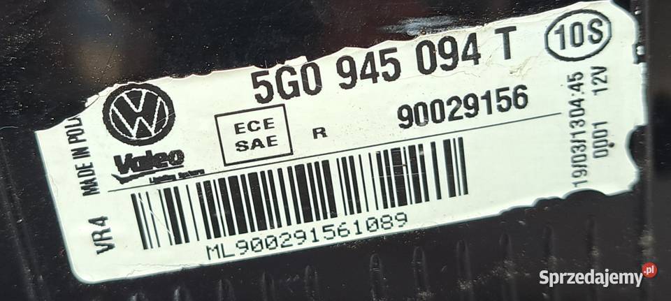 Lampy tył w klapę komplet VW Golf VII HB dolnośląskie Mielęcin