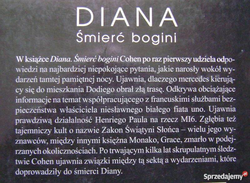KSIĘŻNA DIANA ŚMIERĆ BOGINIOSTATNIE GODZINY Szczecin sprzedam