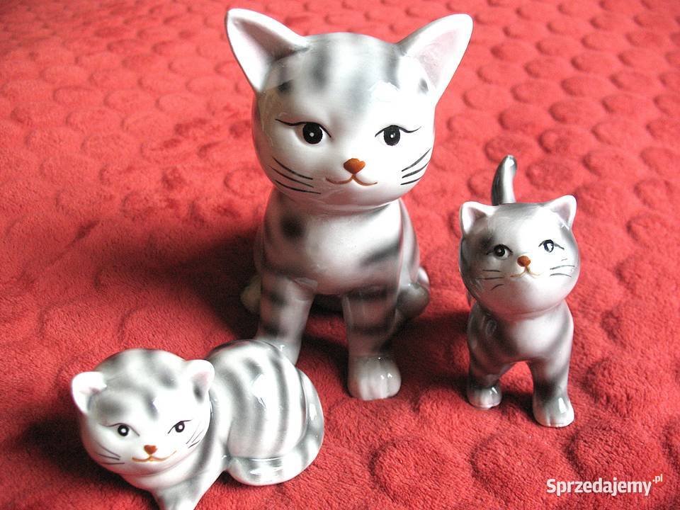 KOT pręgowany 85 x 4 x 8 Figurka z porcelany