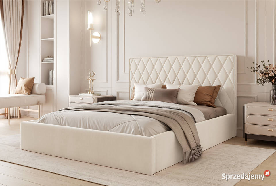 Łóżko tapicerowane z pojemnikiem Caro różne wielkopolskie Tarchały Małe