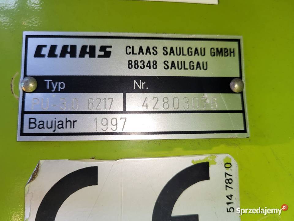 Claas PU 300 podbieracz do trawy