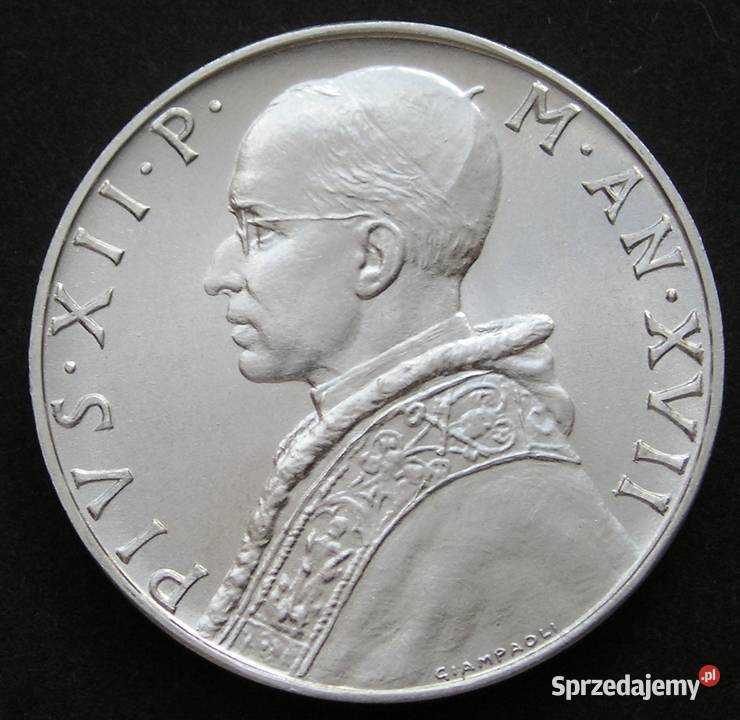 WATYKAN 10 LIRÓW 1955 PIUS XII stan 12