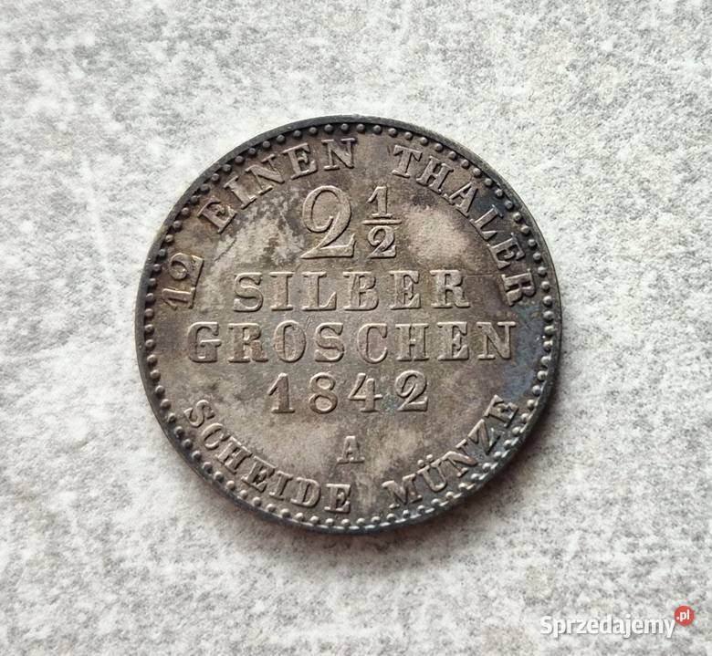 46 NIEMCY srebro 25 Silbengroschen 1842 r Wola Kruszyńska