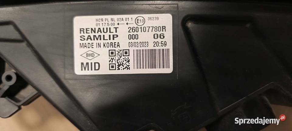 lampa renault arkana prawa strona osobowe Brześć Kujawski