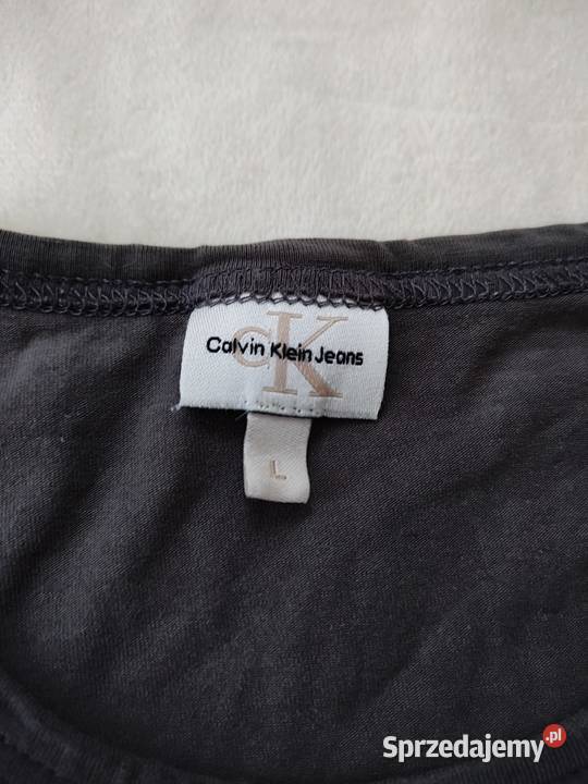 shirt Calvin Klein Jeans Ciemnoszary Logo szary/srebrny Wrocław