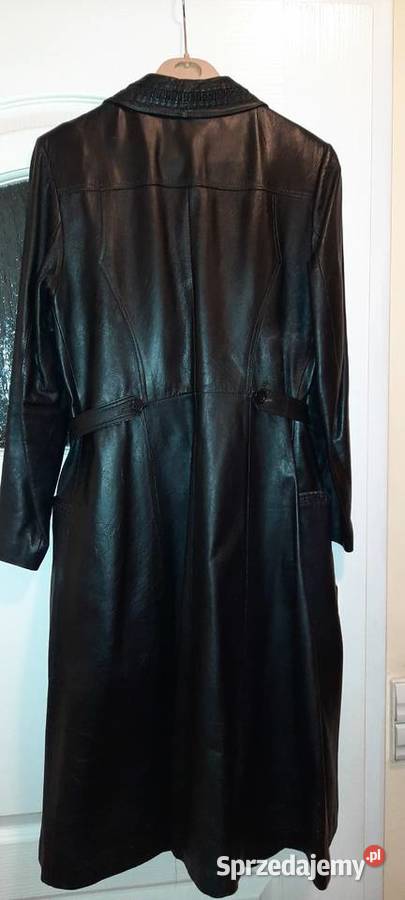 Płaszcz czarny z mięciutkiej naturalnej skóry Bez wzoru Lublin