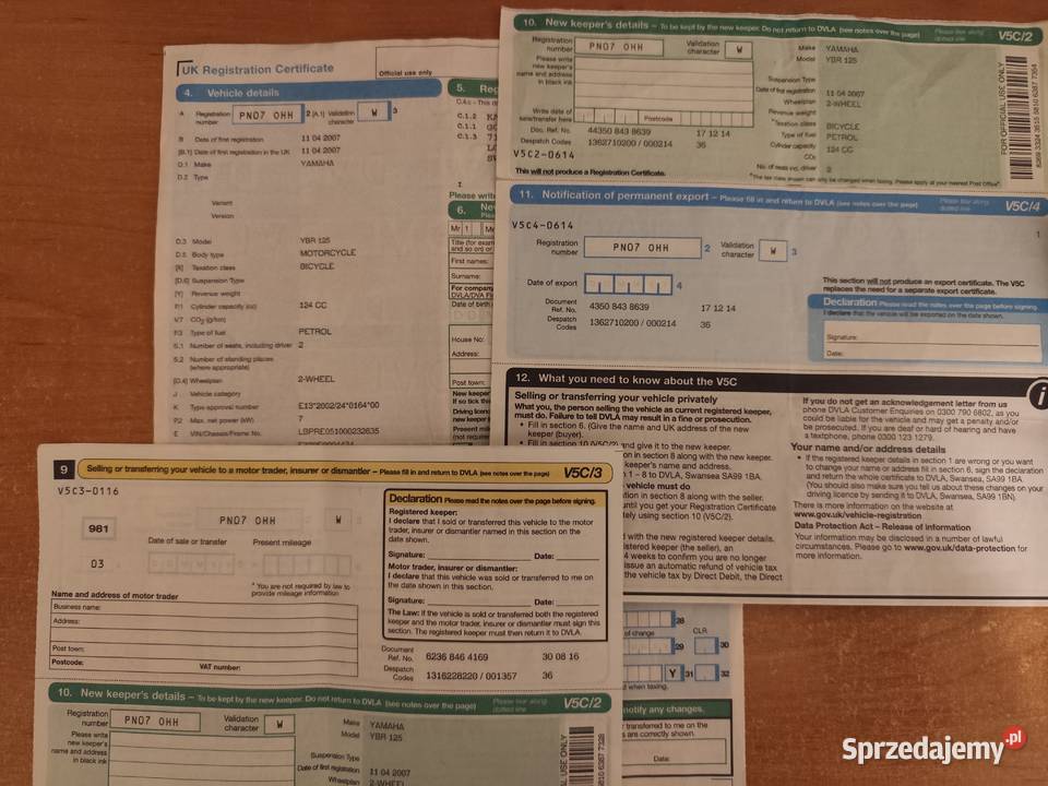 Yamaha YBR125 2007 rama z dokumentacją podkarpackie