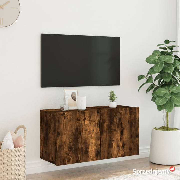 Ścienna szafka TV przydymiony dąb 80x30x41 mazowieckie Warszawa sprzedam